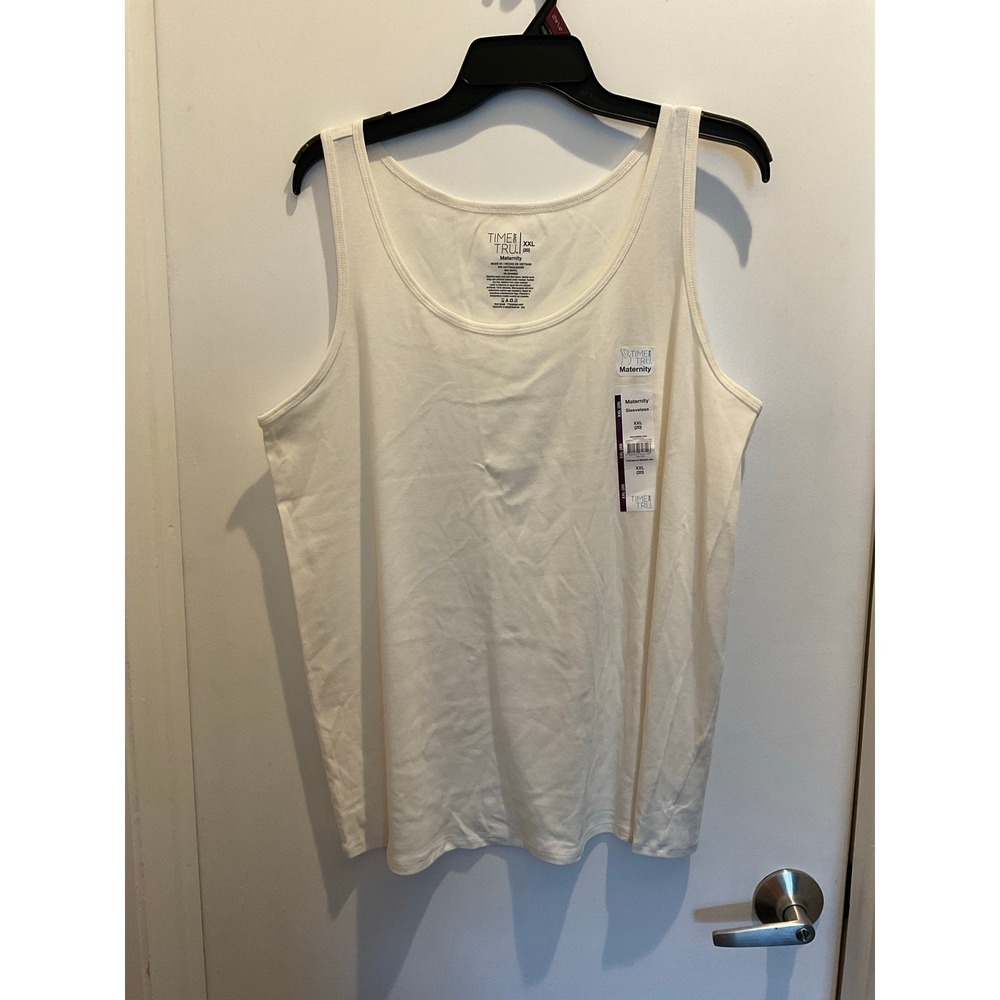 Time and Tru Women's Maternity Non Shirred Tank Top, Size XXL